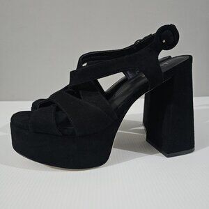 Larroude Black Platform Sandals